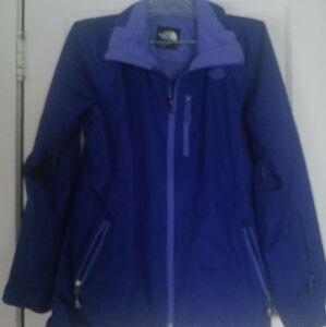 The North Face Women's Purple Jacket Zipper Pockets Slenderizing Windbreaker Lar